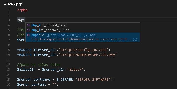 VS Code'da bir php kod çalışması